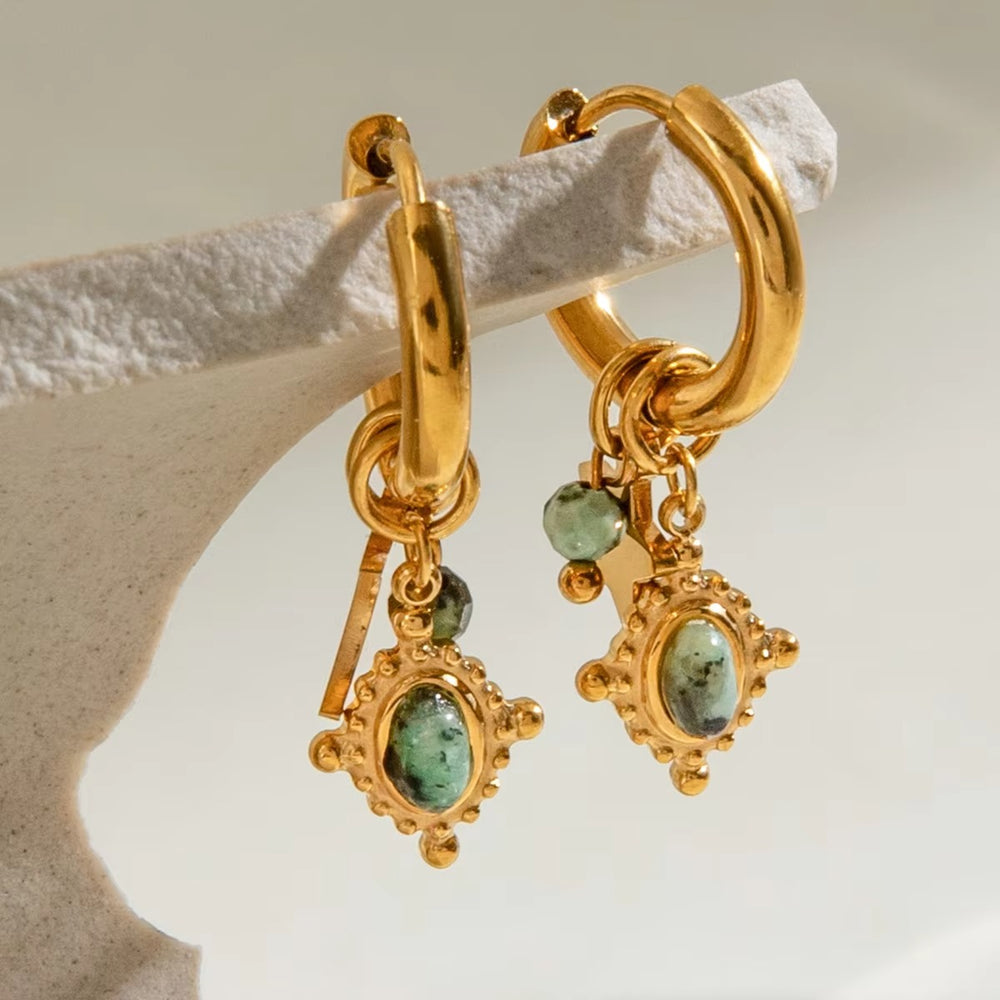 Emerald Orbit Earrings – gold earrings