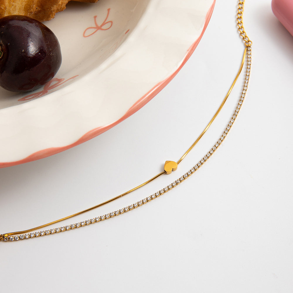 Heart String Bracelet – adjustable gold bracelet