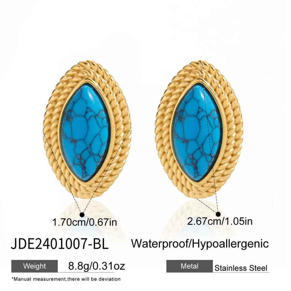 Blue Moon Bites – gold earrings