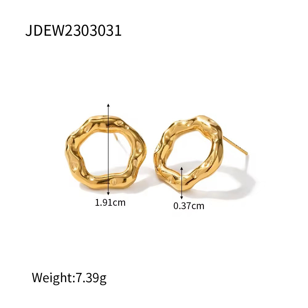 Molten Hoop Studs – gold hoop earrings