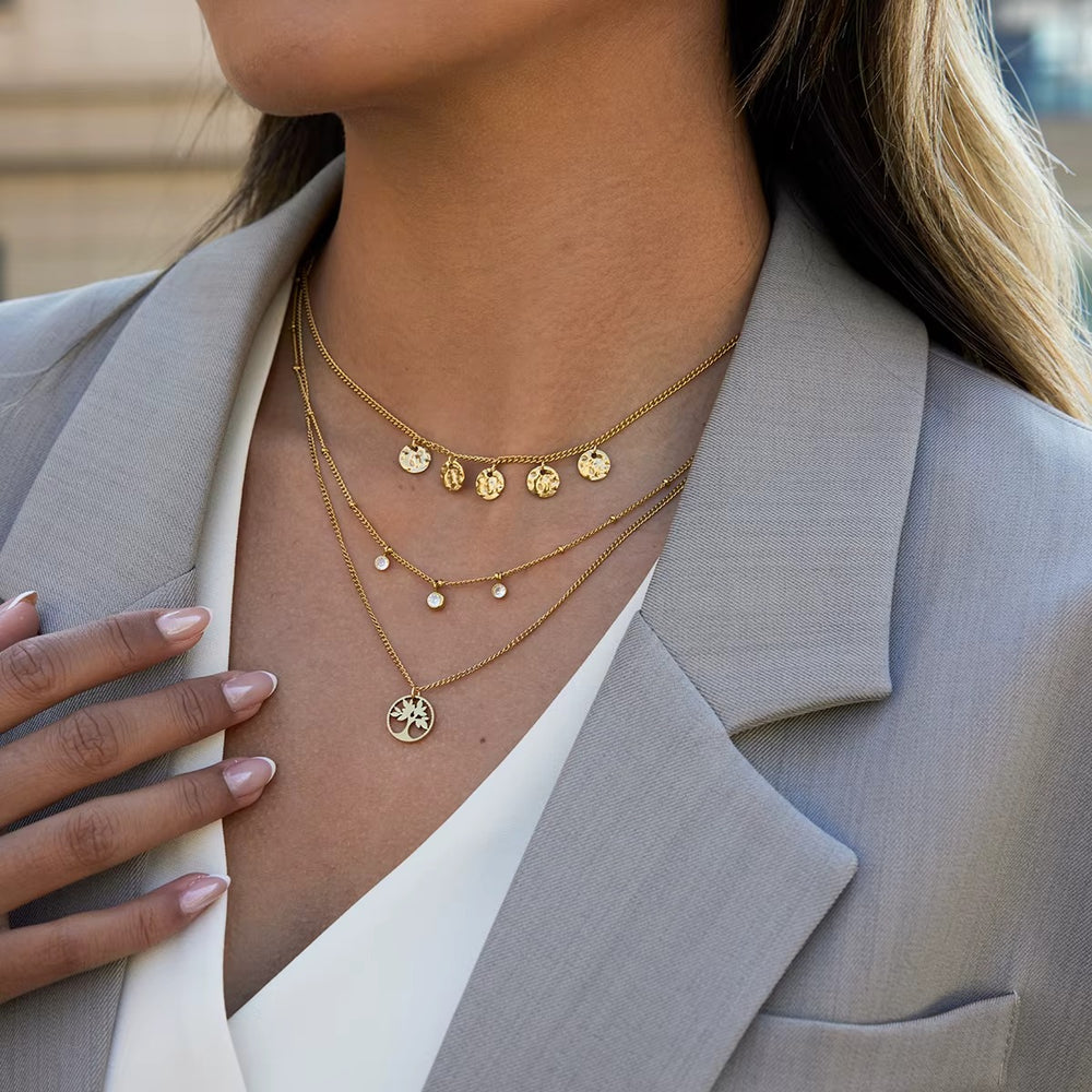 Celestial Layers Necklace – gold necklace