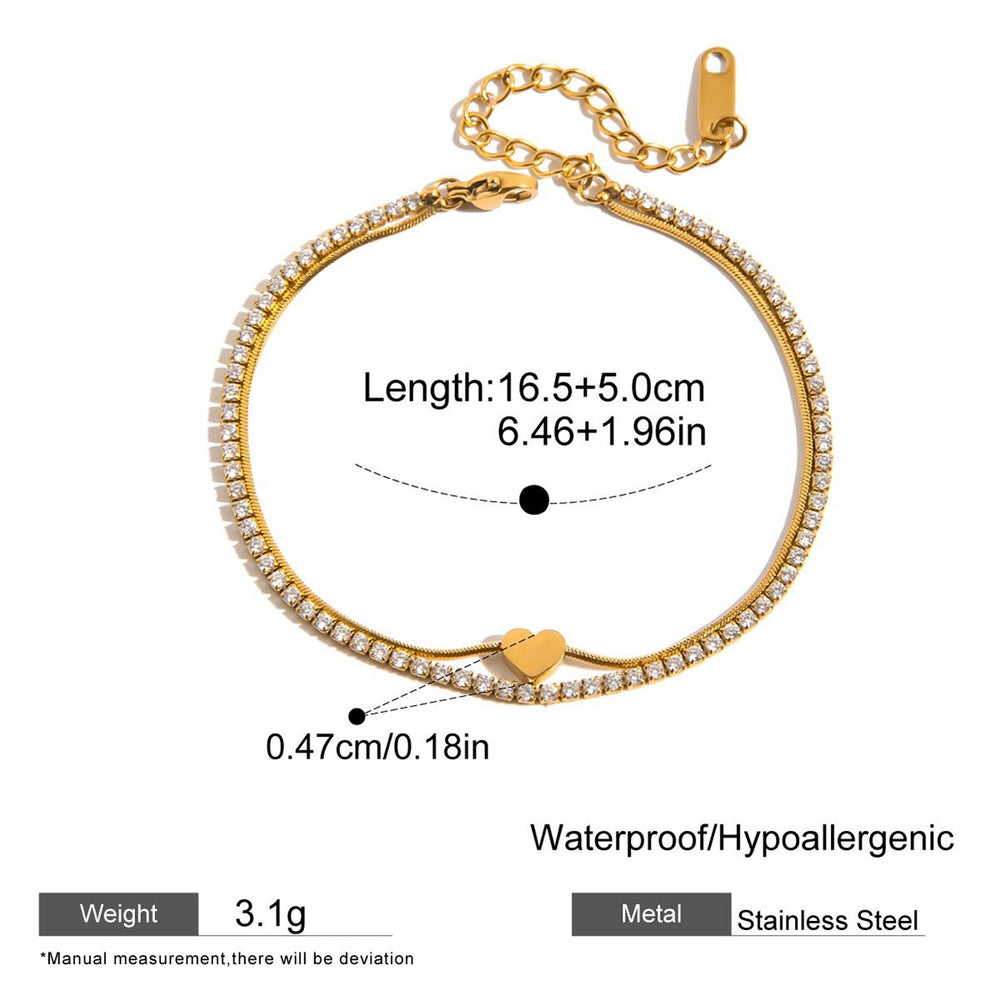 Heart String Bracelet – adjustable gold bracelet