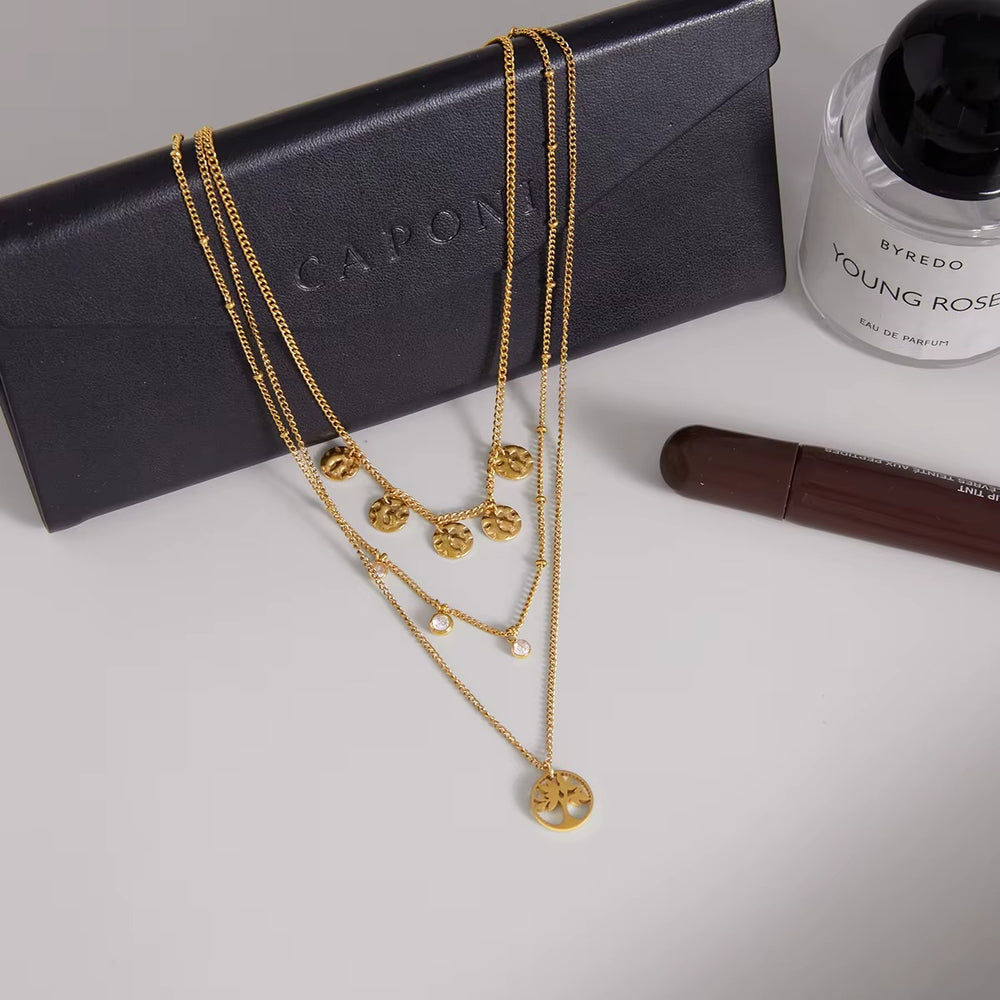Celestial Layers Necklace – gold necklace