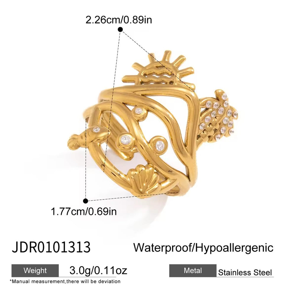 Ocean Breeze Ring – adjustable gold ring