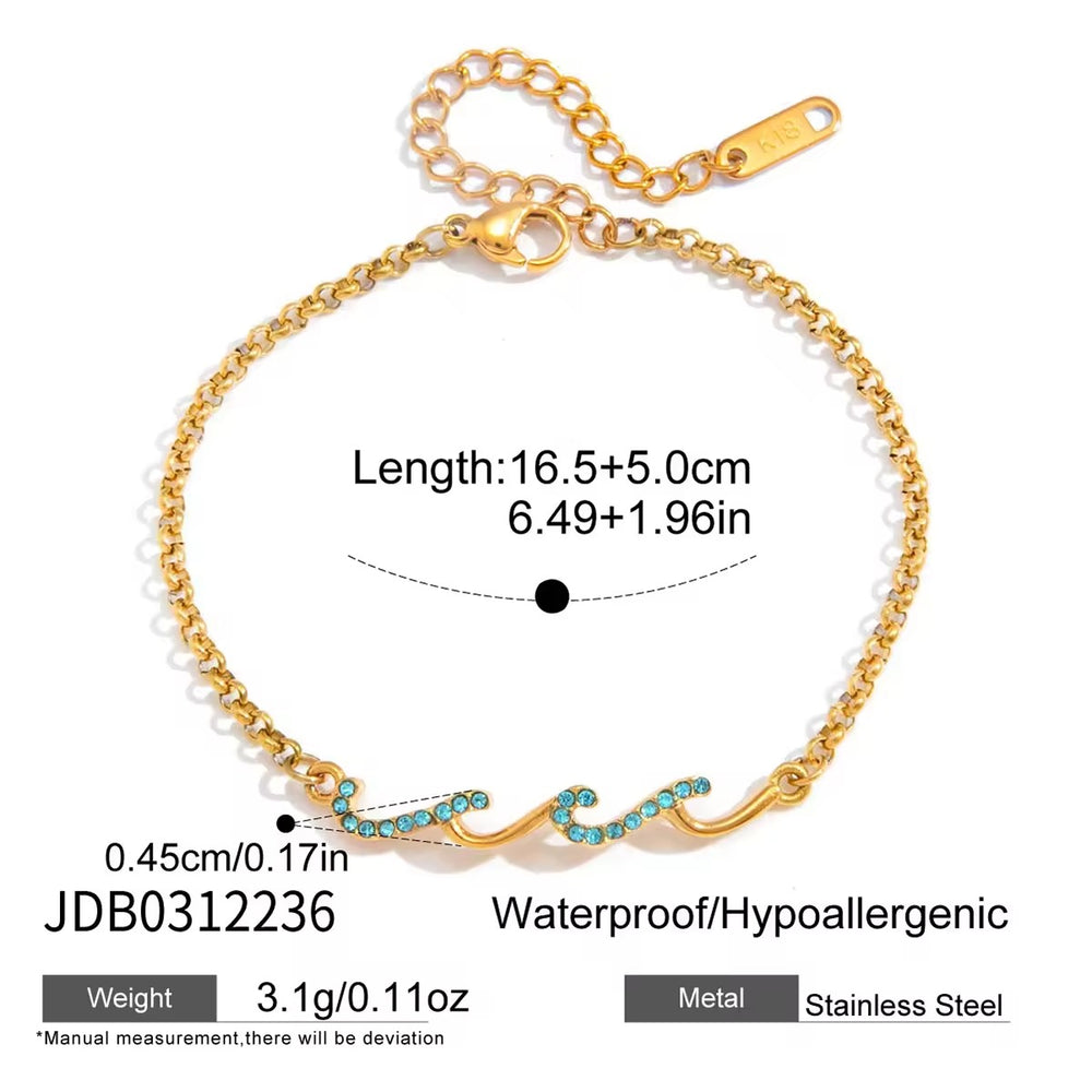 Ocean Wave Bracelet – adjustable gold bracelet