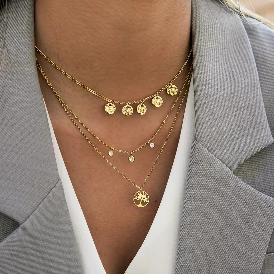 Celestial Layers Necklace – gold necklace