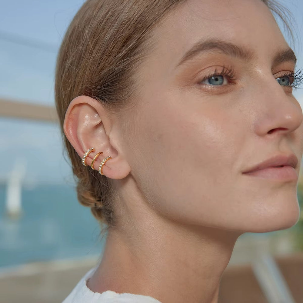 Triple Band Ear Cuff – gold ear cuff