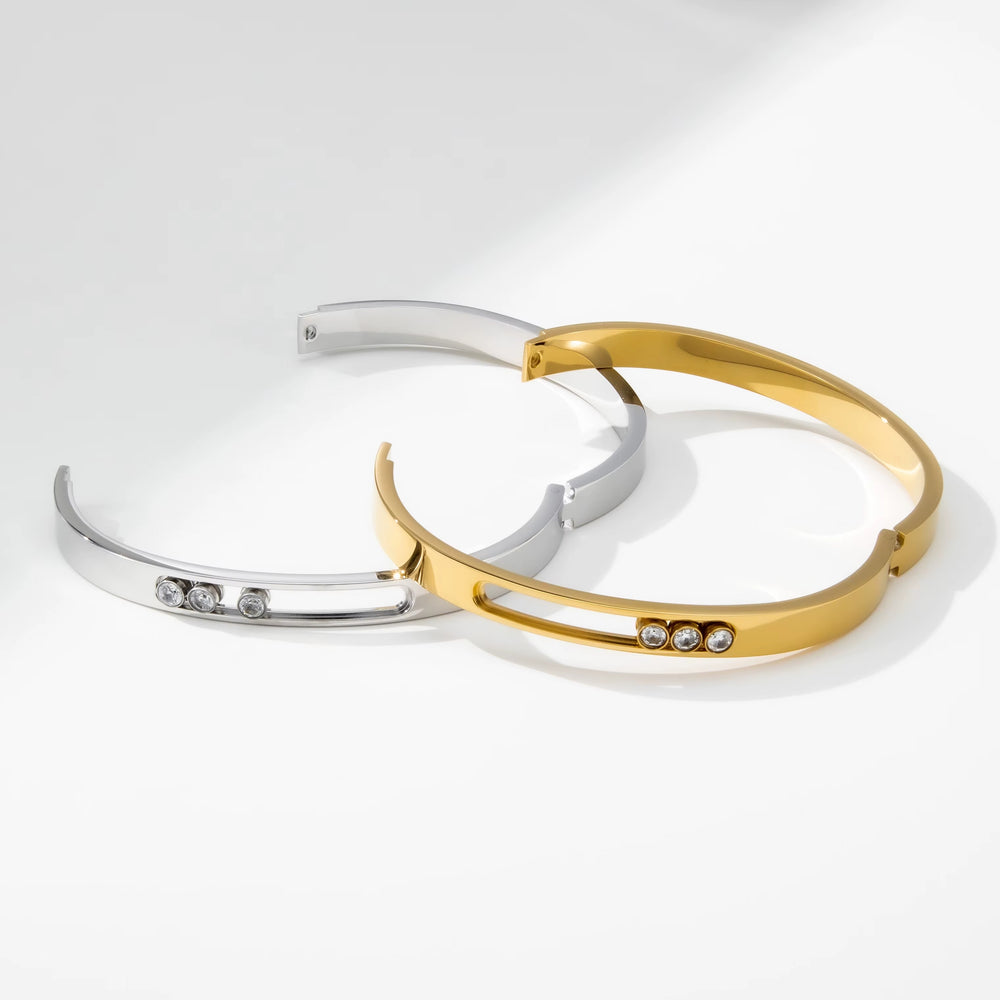 Sliding Zircon Bangle – bracelet with cubic zirconia stones
