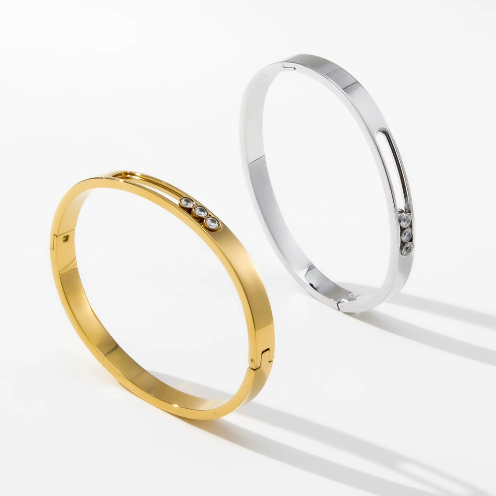 Sliding Zircon Bangle – bracelet with cubic zirconia stones