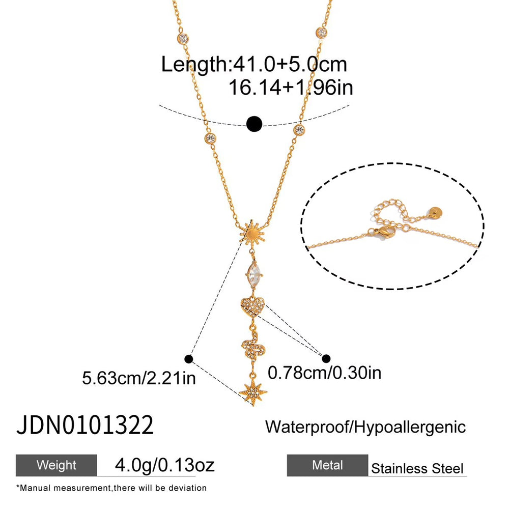 Y-Drop Charm Necklace – gold necklace