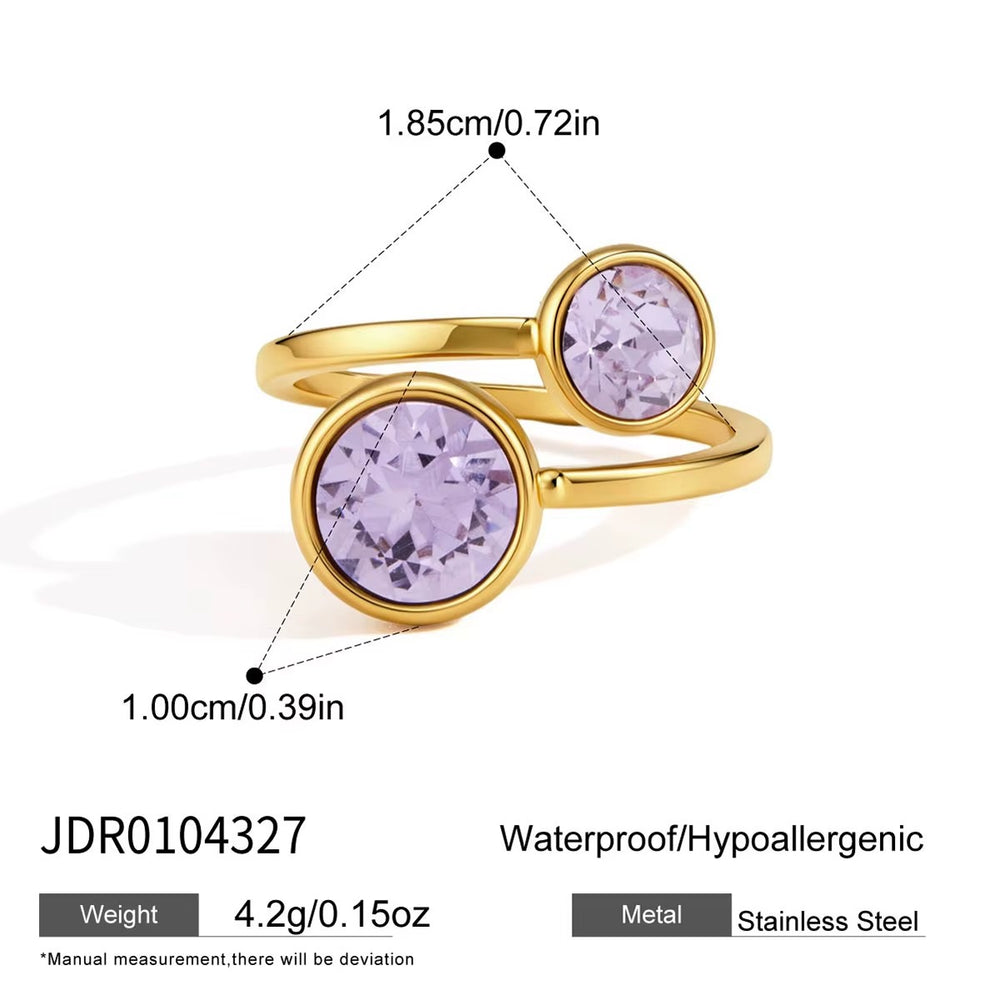 Lavender Glow Ring – adjustable gold ring