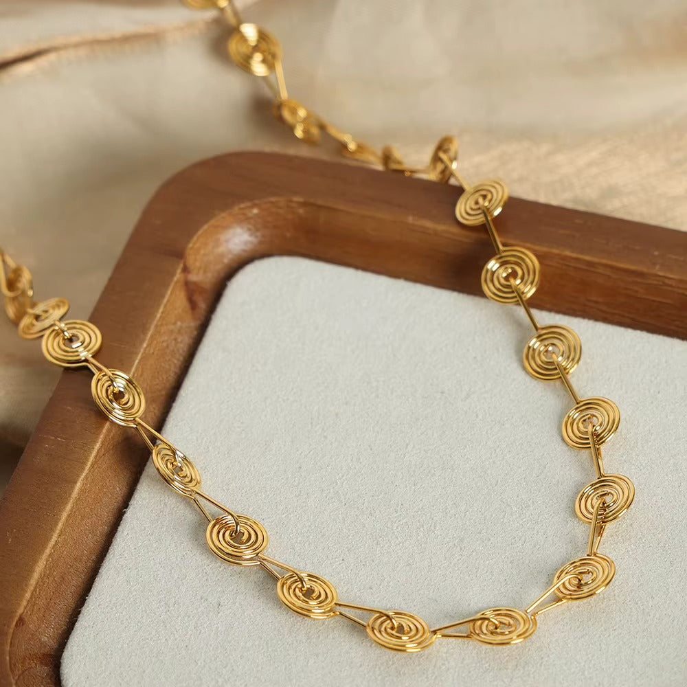 Spiral Chain Necklace – gold necklace