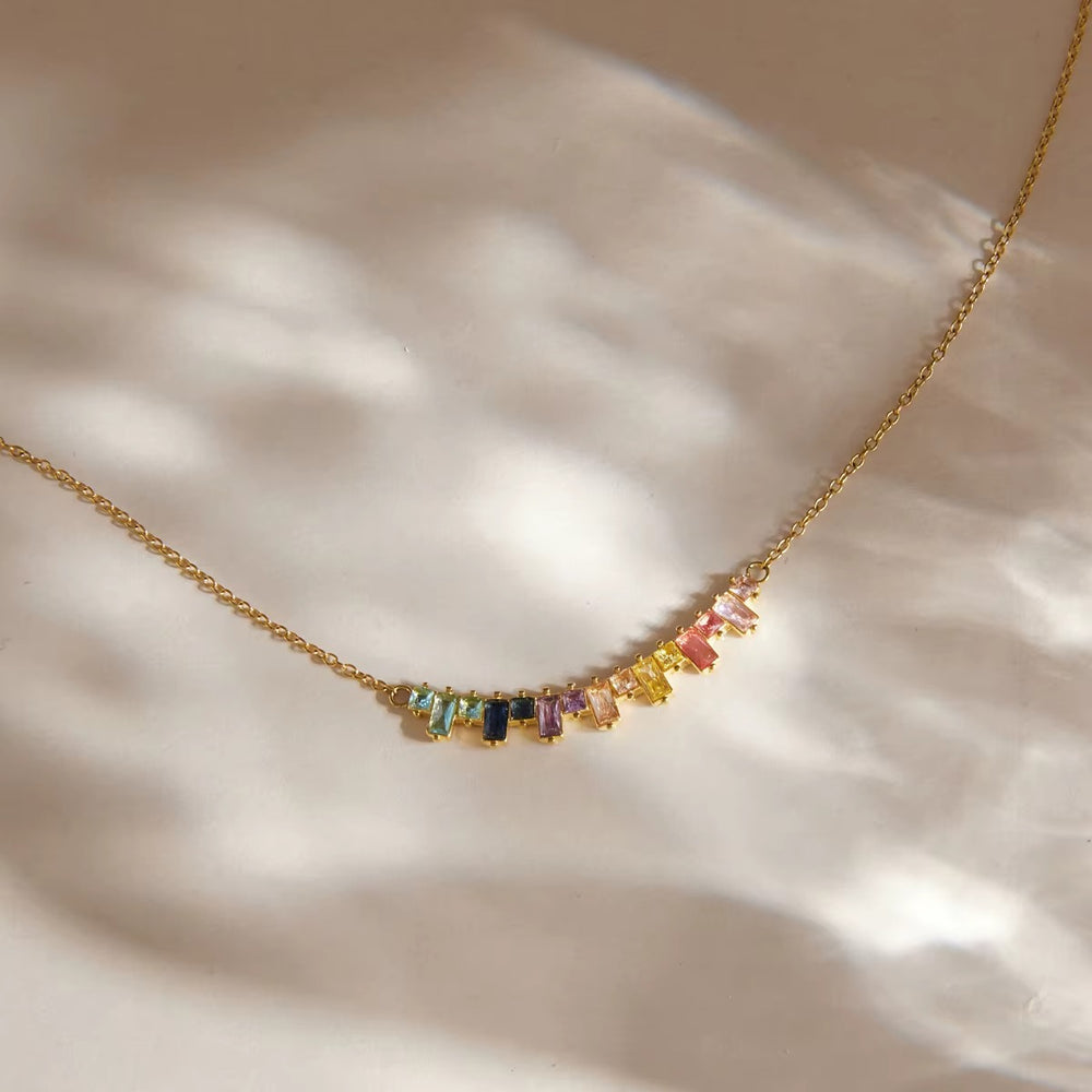 Pastel Prism Necklace – gold necklace