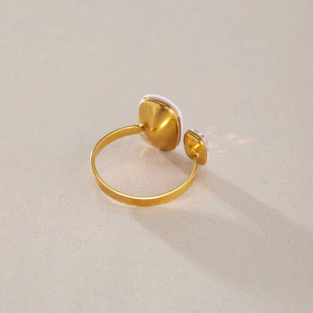 Pink Glow Ring – adjustable gold ring