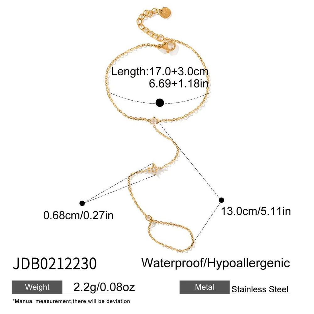 Sparkling Hand Chain Bracelet – gold hand chain
