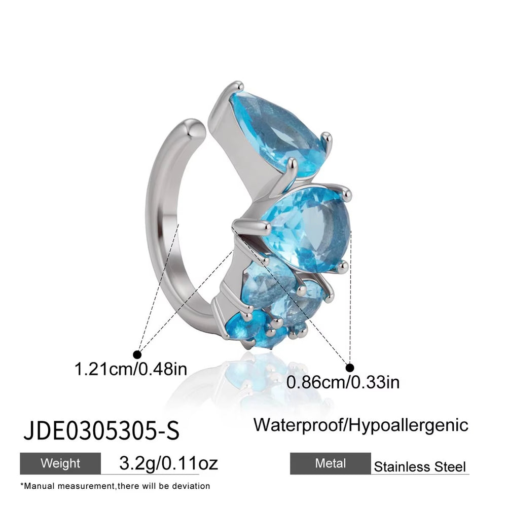 Aqua Bloom Ear Cuff – ear cuff with cubic zirconia stones