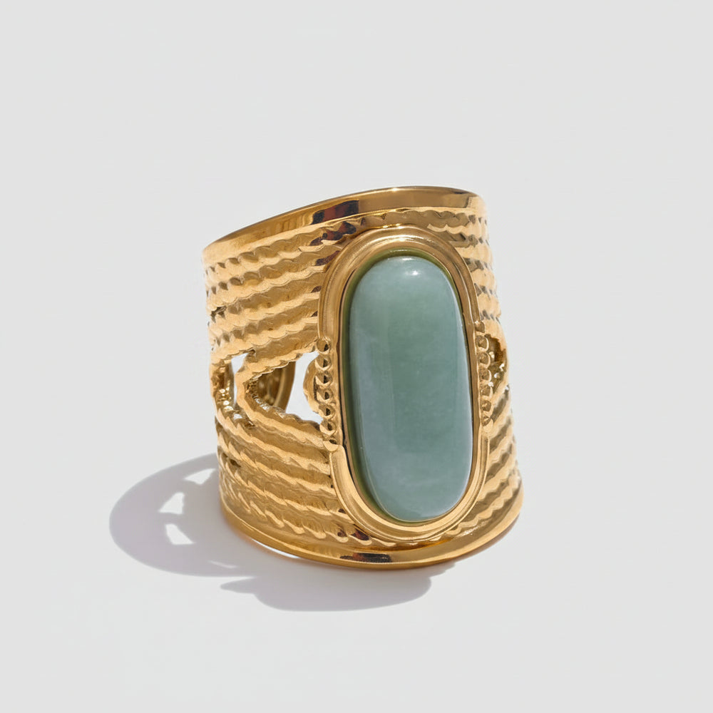 Verdant Mirage Ring – adjustable gold ring
