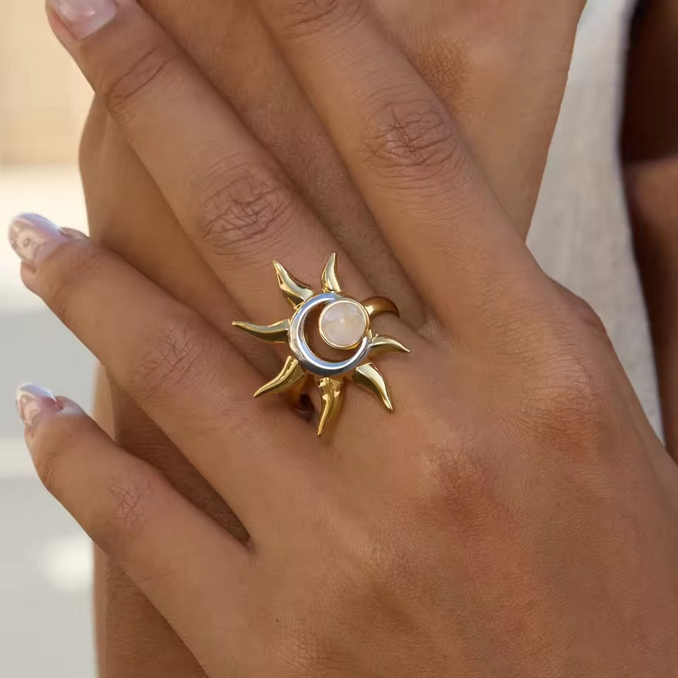 Solar Dual Tone Ring – adjustable ring