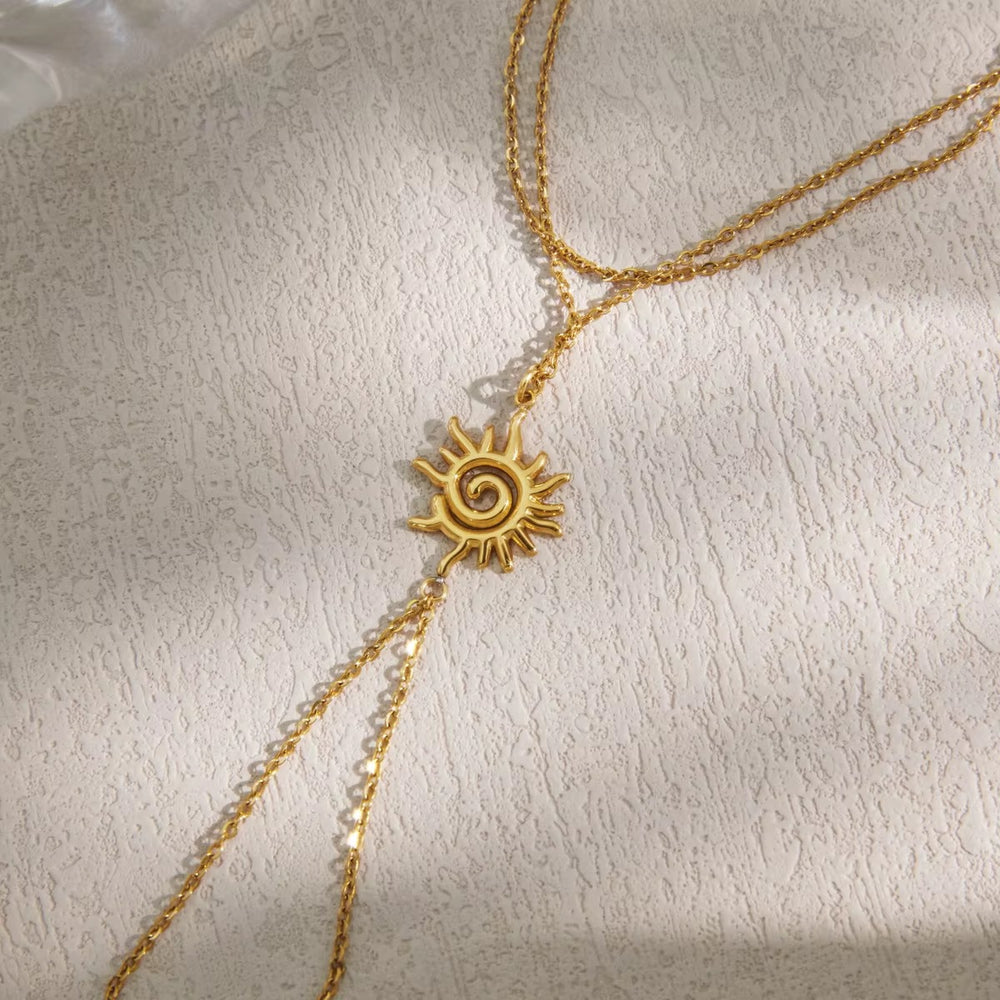 Sun Charm Hand Chain – gold hand chain