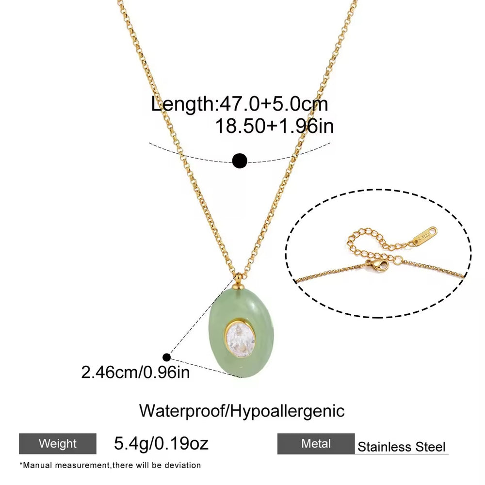 Resin Glow Pendant – gold necklace with cubic zirconia stones