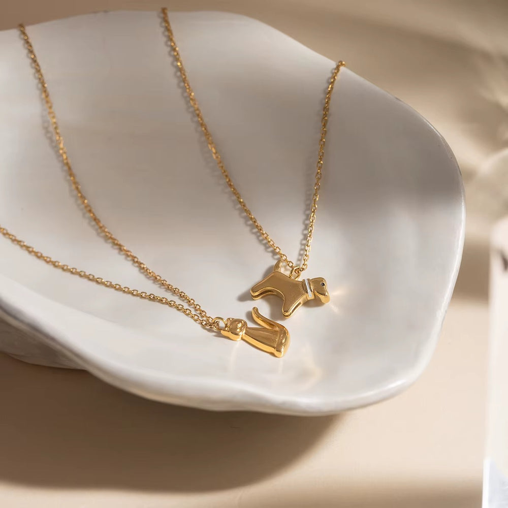 Paw Print Charms – gold necklace