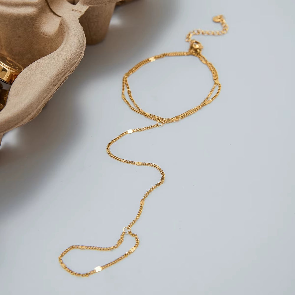 Sleek Line Handchain – gold hand chain