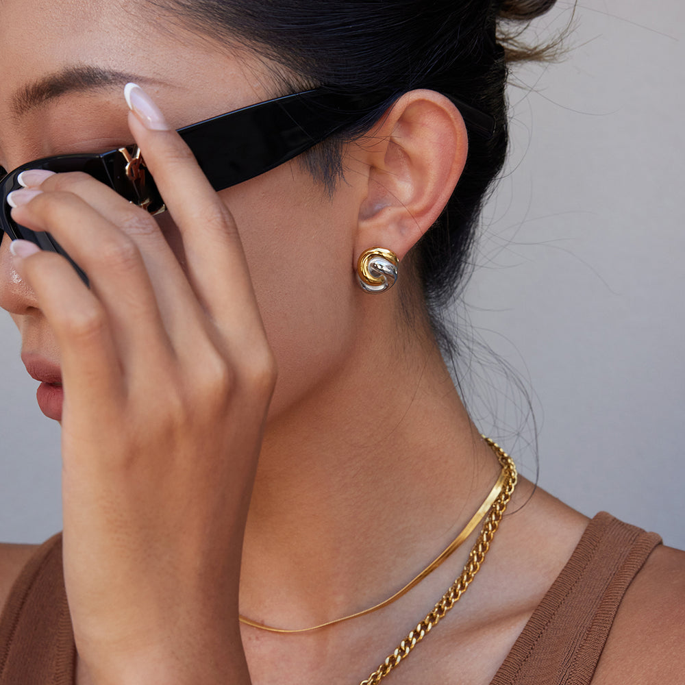Lucid Knot Studs – gold stud earrings