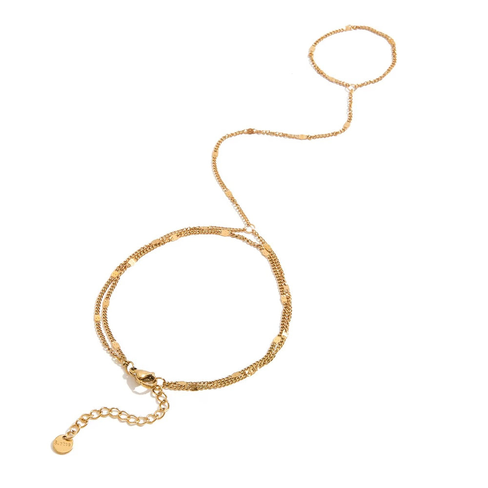 Sleek Line Handchain – gold hand chain