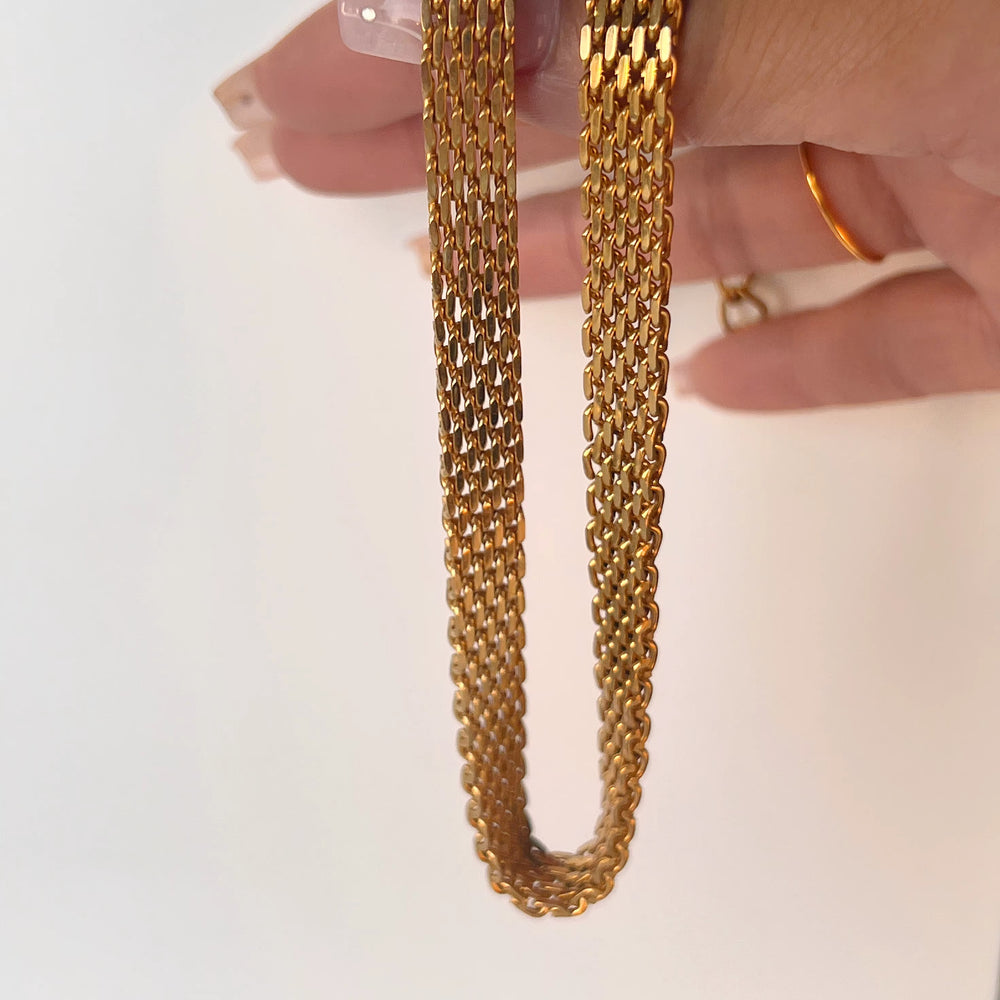 Serpentine Mesh Choker – gold choker necklace