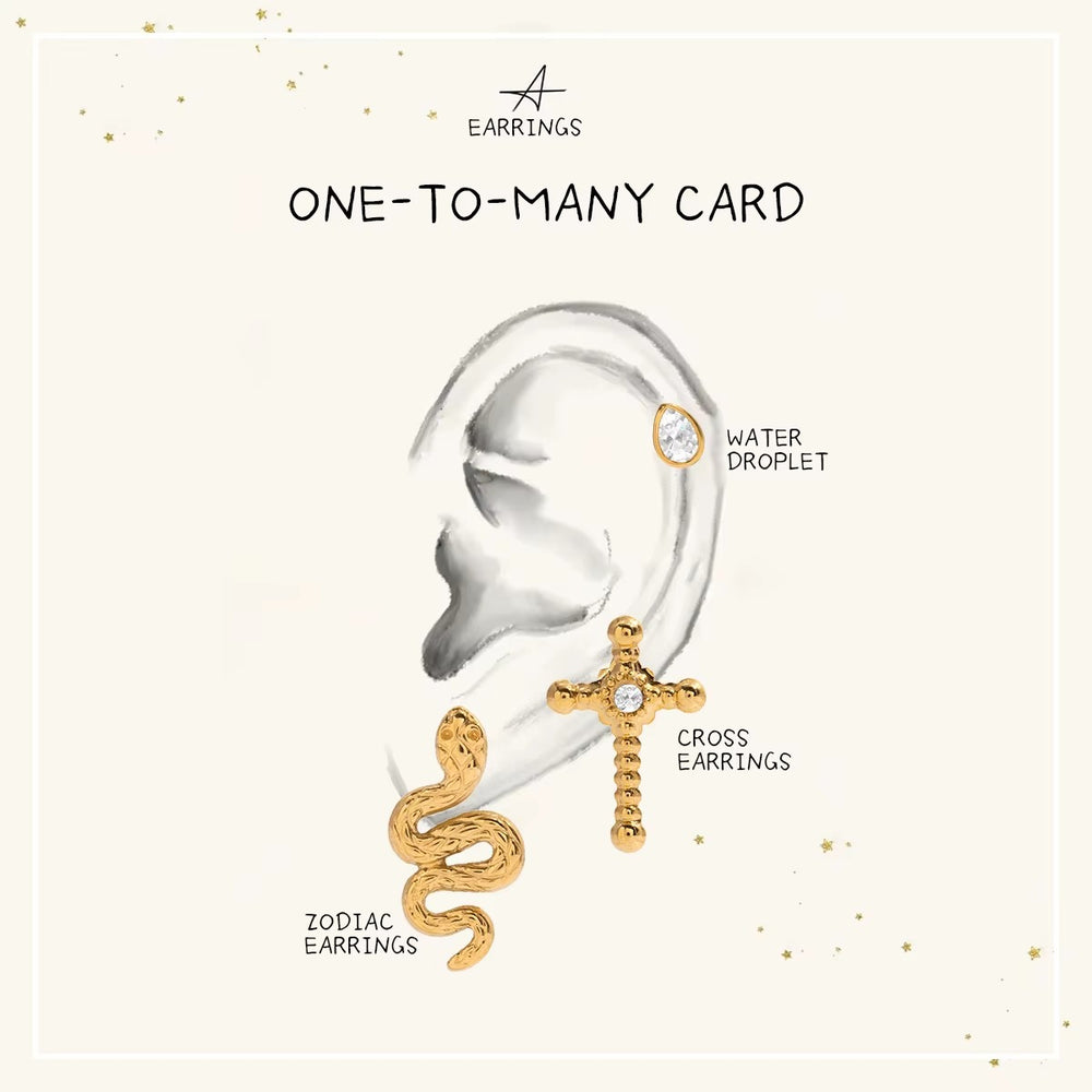 Zodiac Trio Set – gold earring set