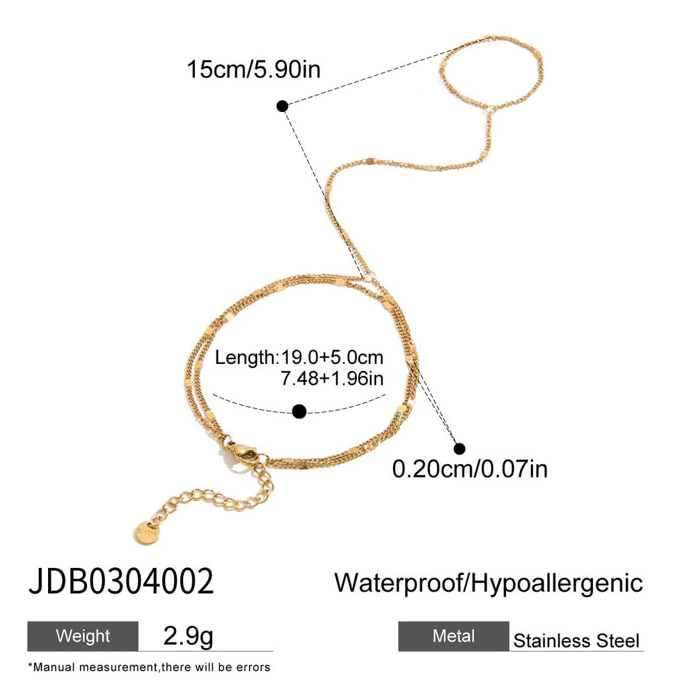 Sleek Line Handchain – gold hand chain