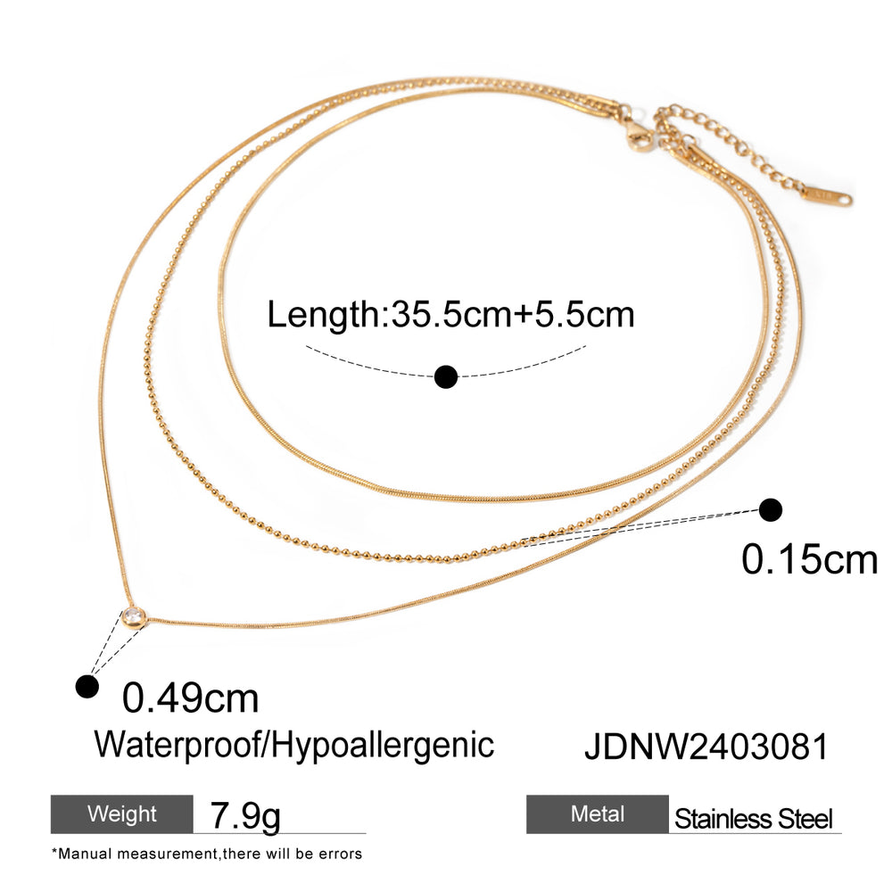 Glow Trio Layer – gold necklace