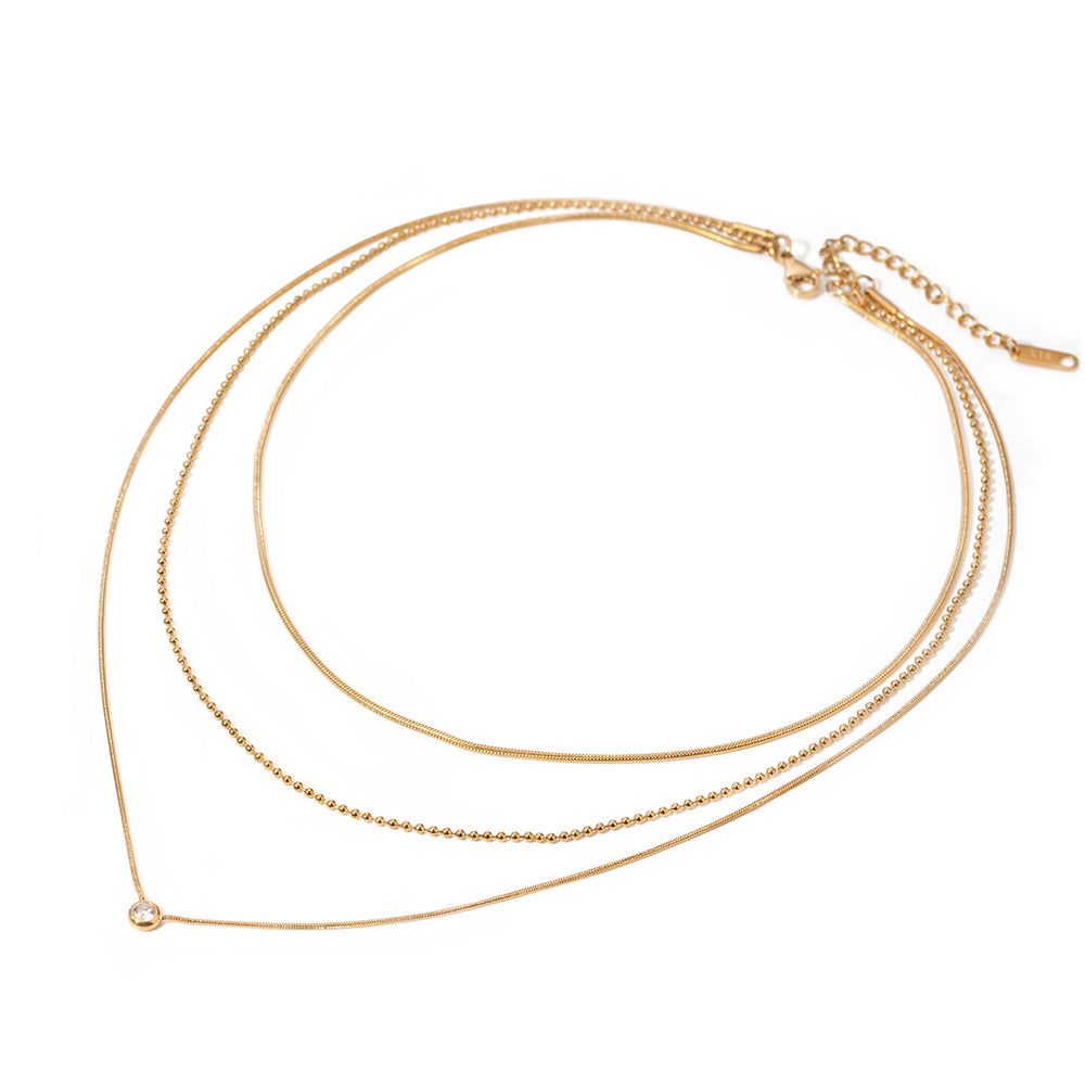 Glow Trio Layer – gold necklace