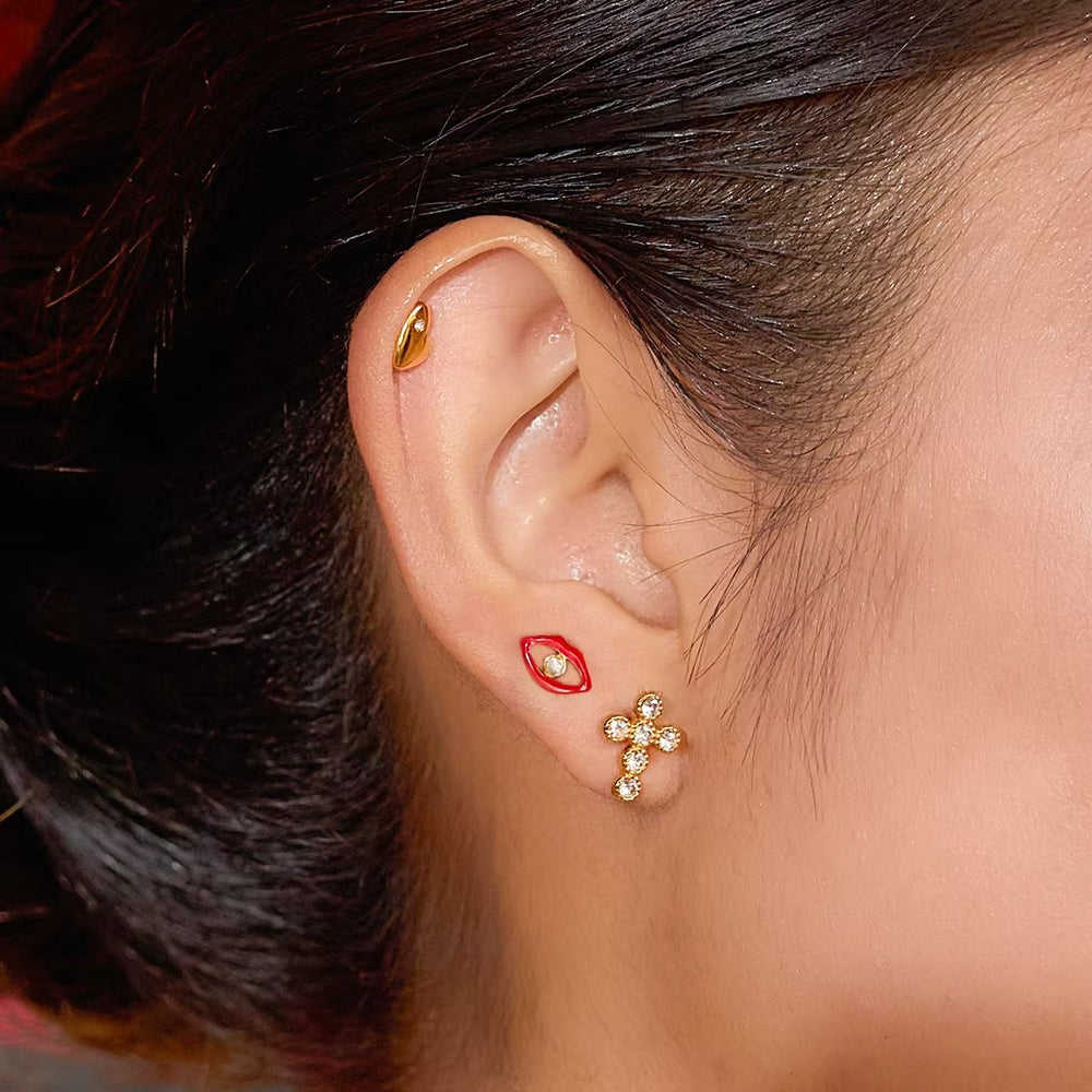 Charm Pop Studs Set – gold stud earrings
