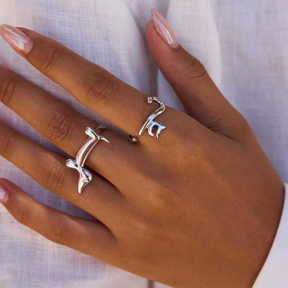 Pawfect Love Rings (Silver) – adjustable rings