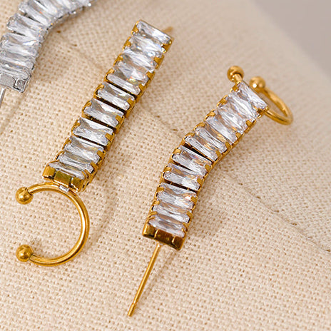 Crystal Curve Ear Cuffs – gold ear cuffs