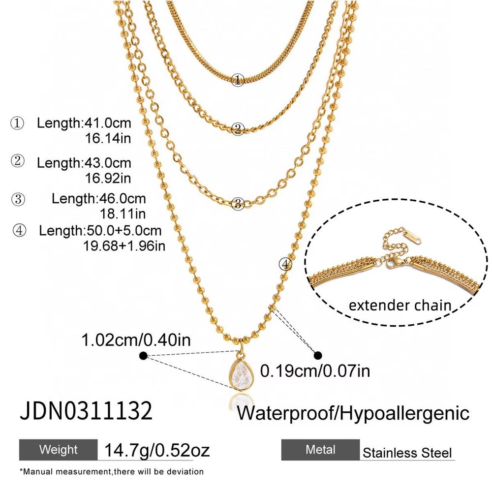 Lumi Drop Layered Set – gold layered necklace set