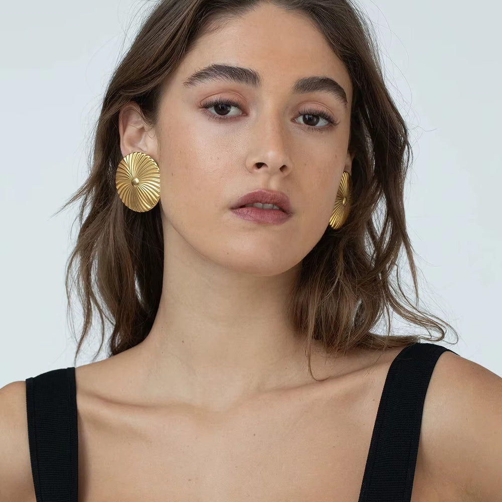 Solara Disc Earrings – gold earrings