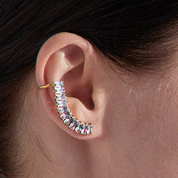 Crystal Curve Ear Cuffs – gold ear cuffs