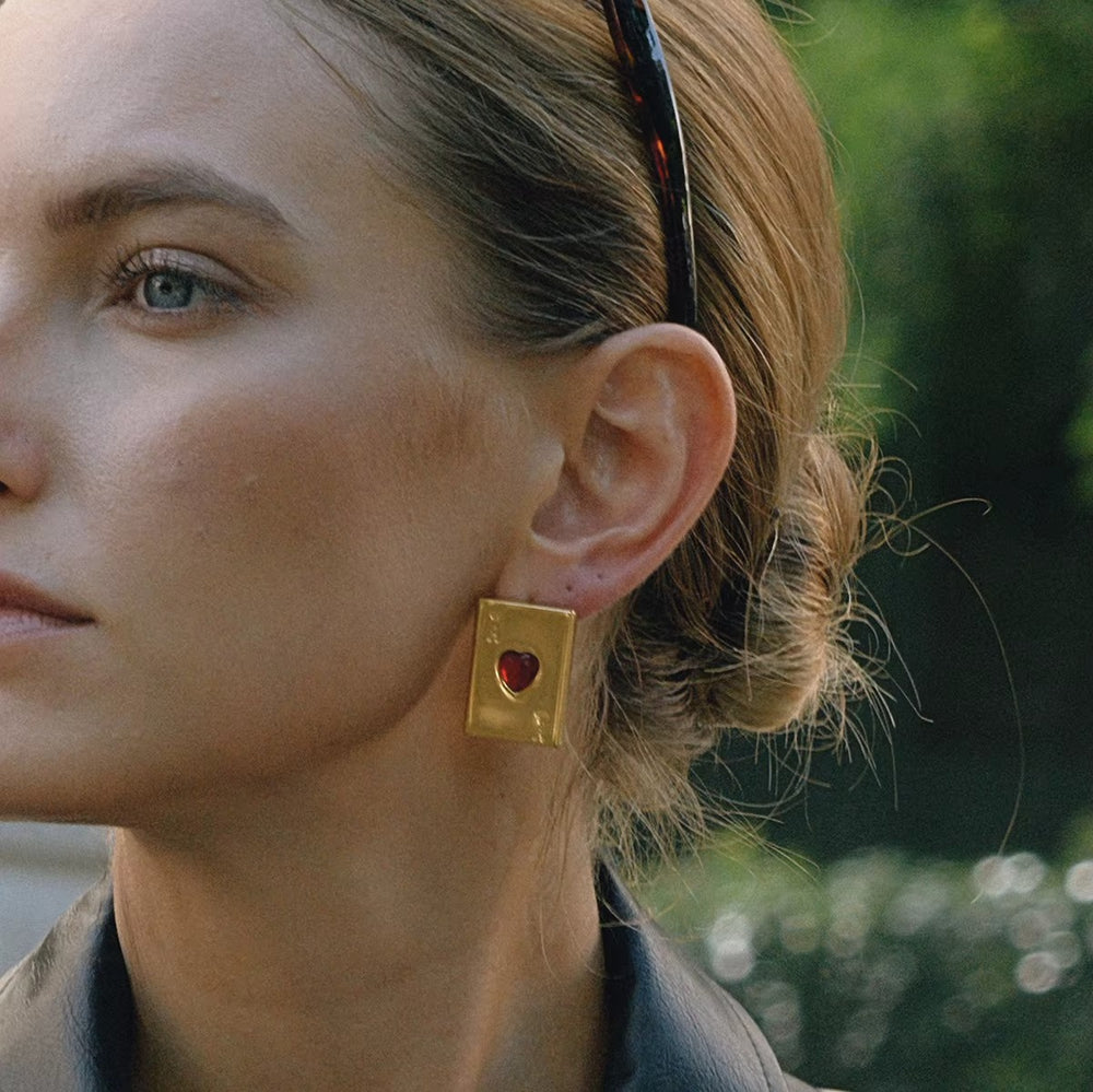 Ace of Hearts Earrings – gold earrings