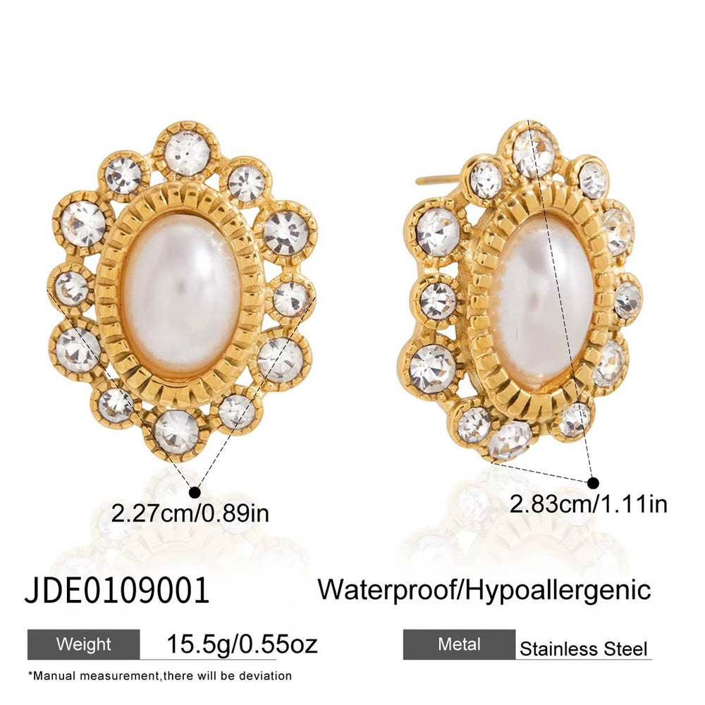 Eterna Bloom Earrings – gold earrings with pearls
