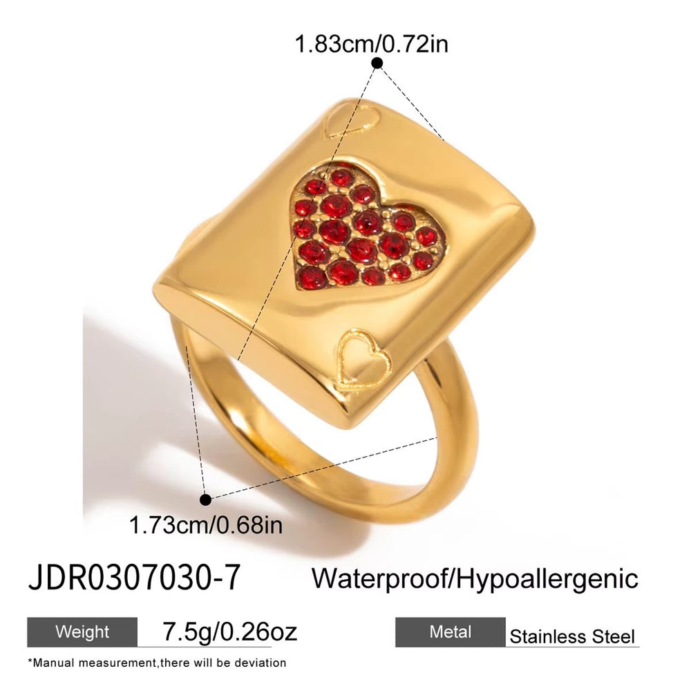 Rouge Heart Ring – adjustable gold ring