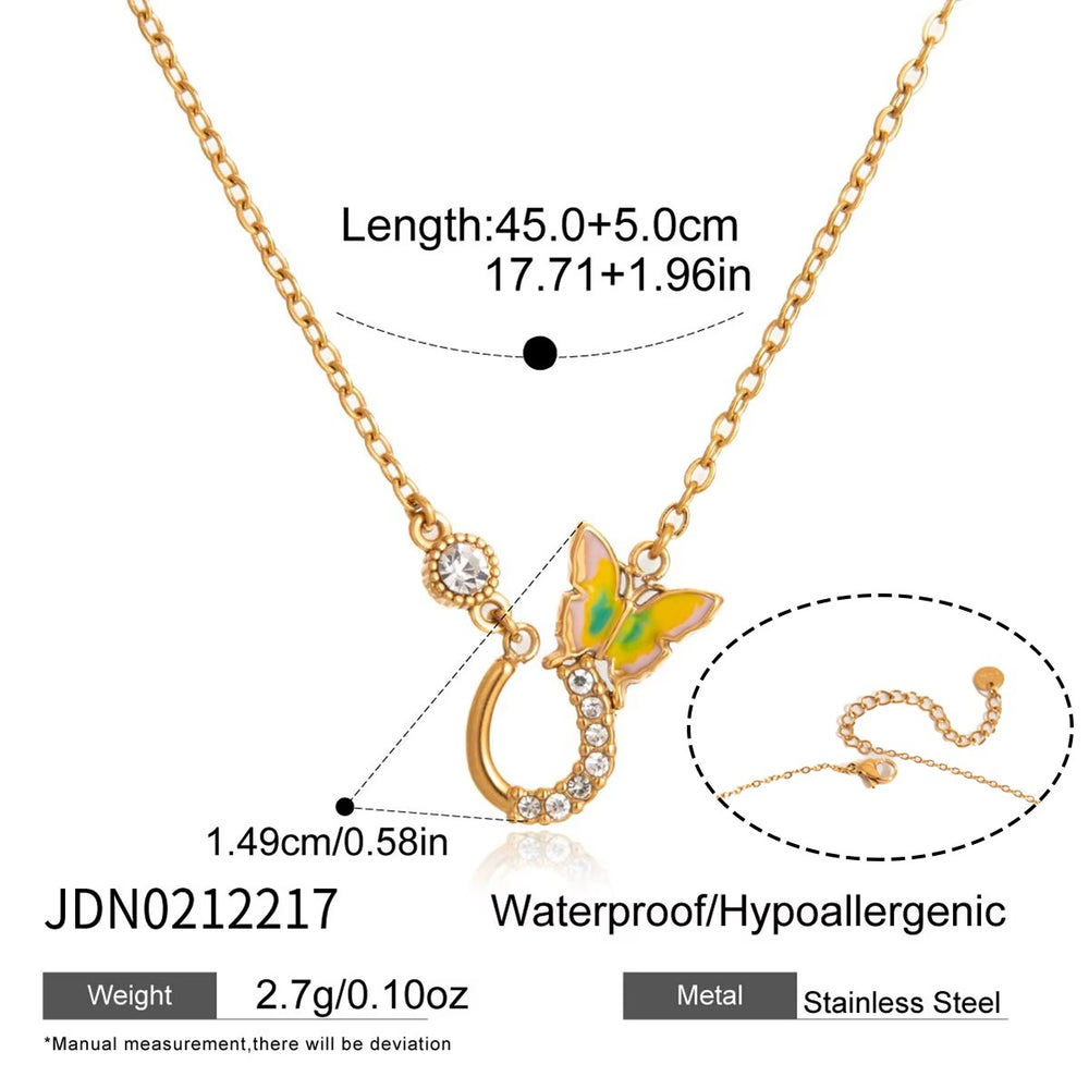 Butterfly Spark Necklace – gold necklace with enamel detail
