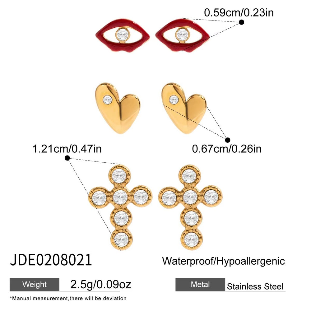 Charm Pop Studs Set – gold stud earrings
