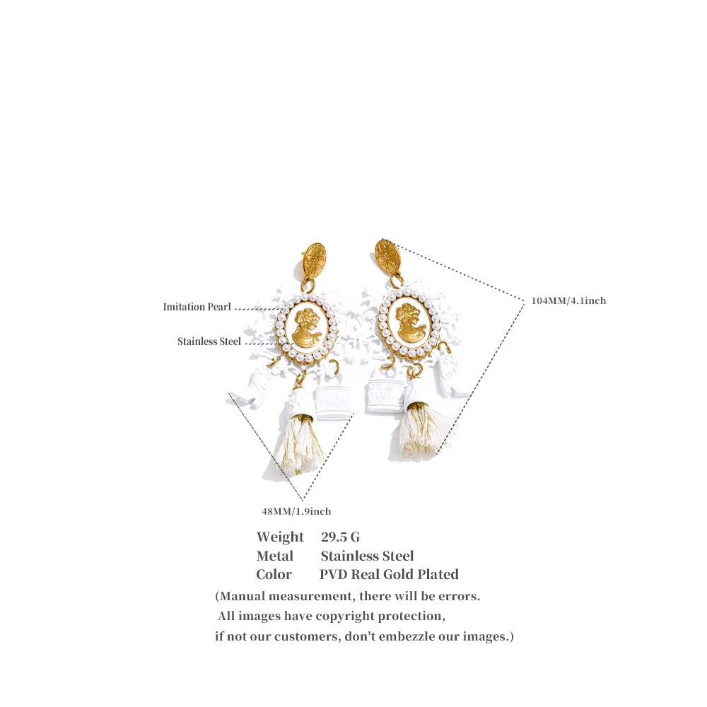 Cameo Royale Earrings – Ivory Gold – gold earrings with pearls