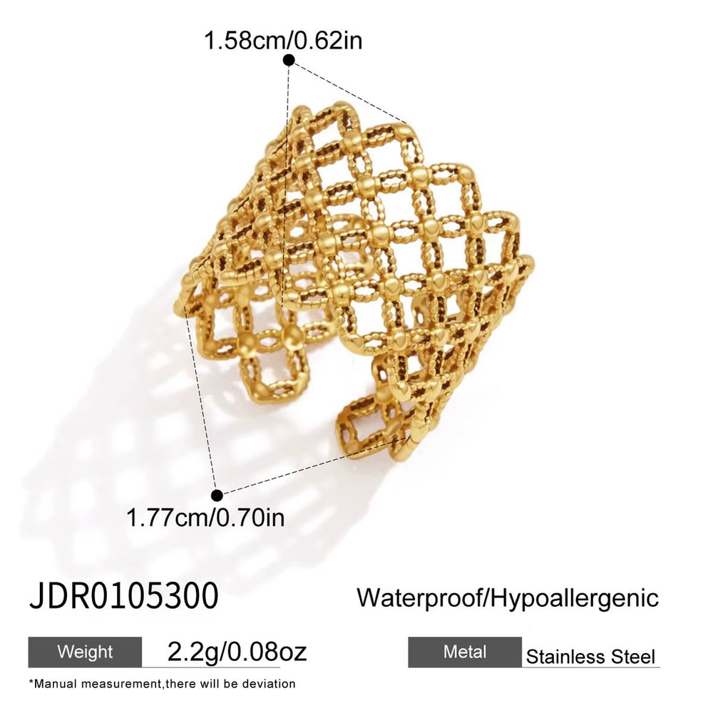 Grid Ring – adjustable gold ring