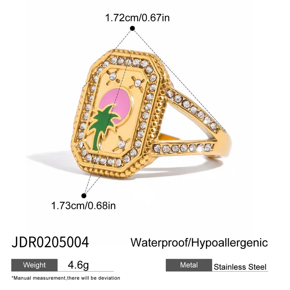 Retro Pop Ring – adjustable gold ring with enamel detail