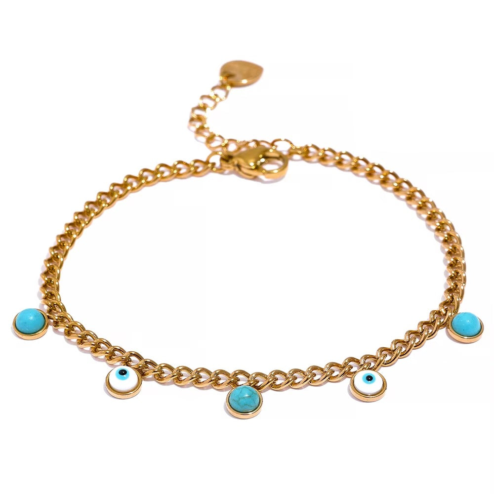 Evil Eye Bracelet – adjustable gold bracelet