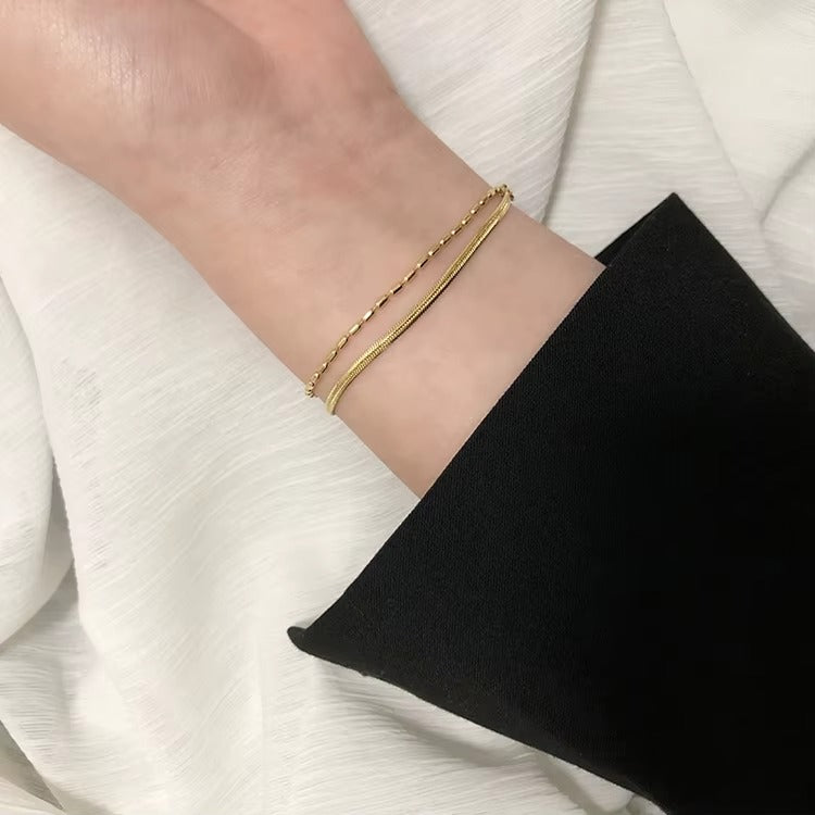 Layered Chain Bracelet – adjustable gold bracelet
