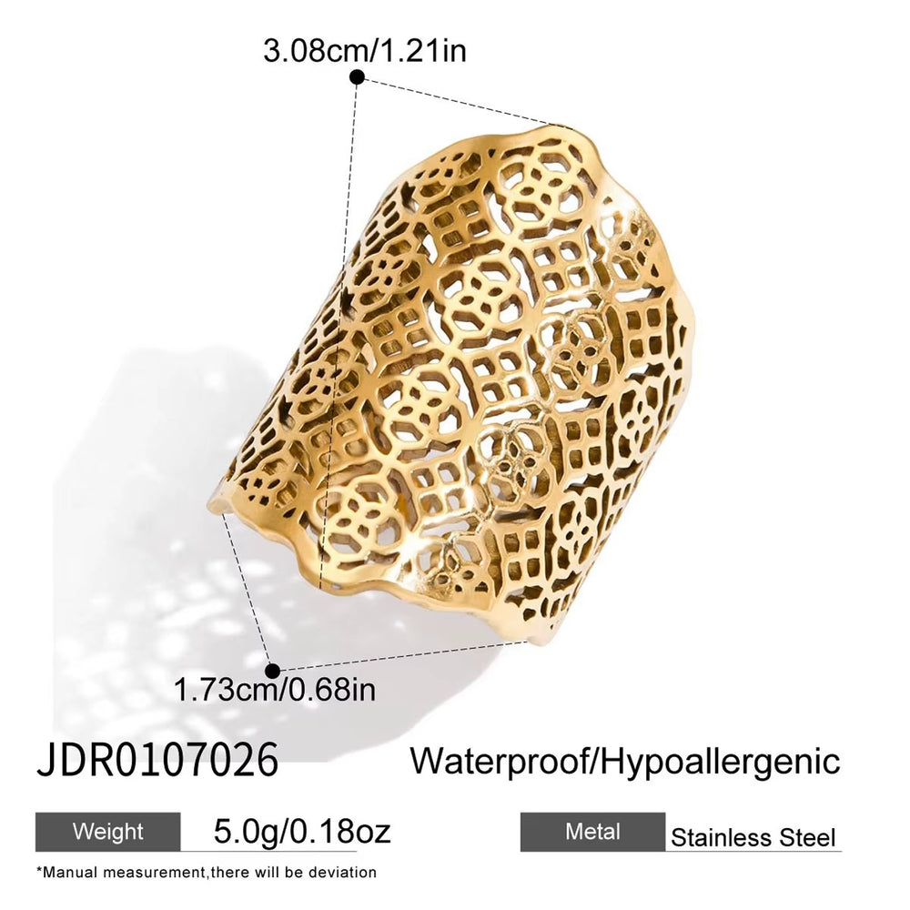 Golden Lattice Ring – adjustable gold ring